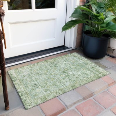 Addison Rugs Aloe Rectangle 1'8" x 2'6" Area Rug Green