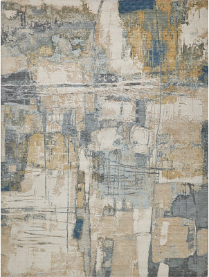 Exquisite Rectangle 4' x 6' Area Rug Silver, Blue