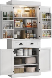 Kitchen pantry storage cabinet Homcom 71 Inch Kitchen Pantry Storage Cabinet