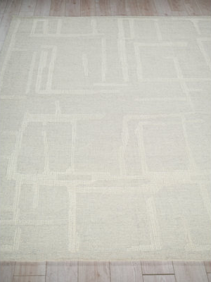 Exquisite Ivorysilver Rectangle 4' x 6' Area Rug Silver, Beige