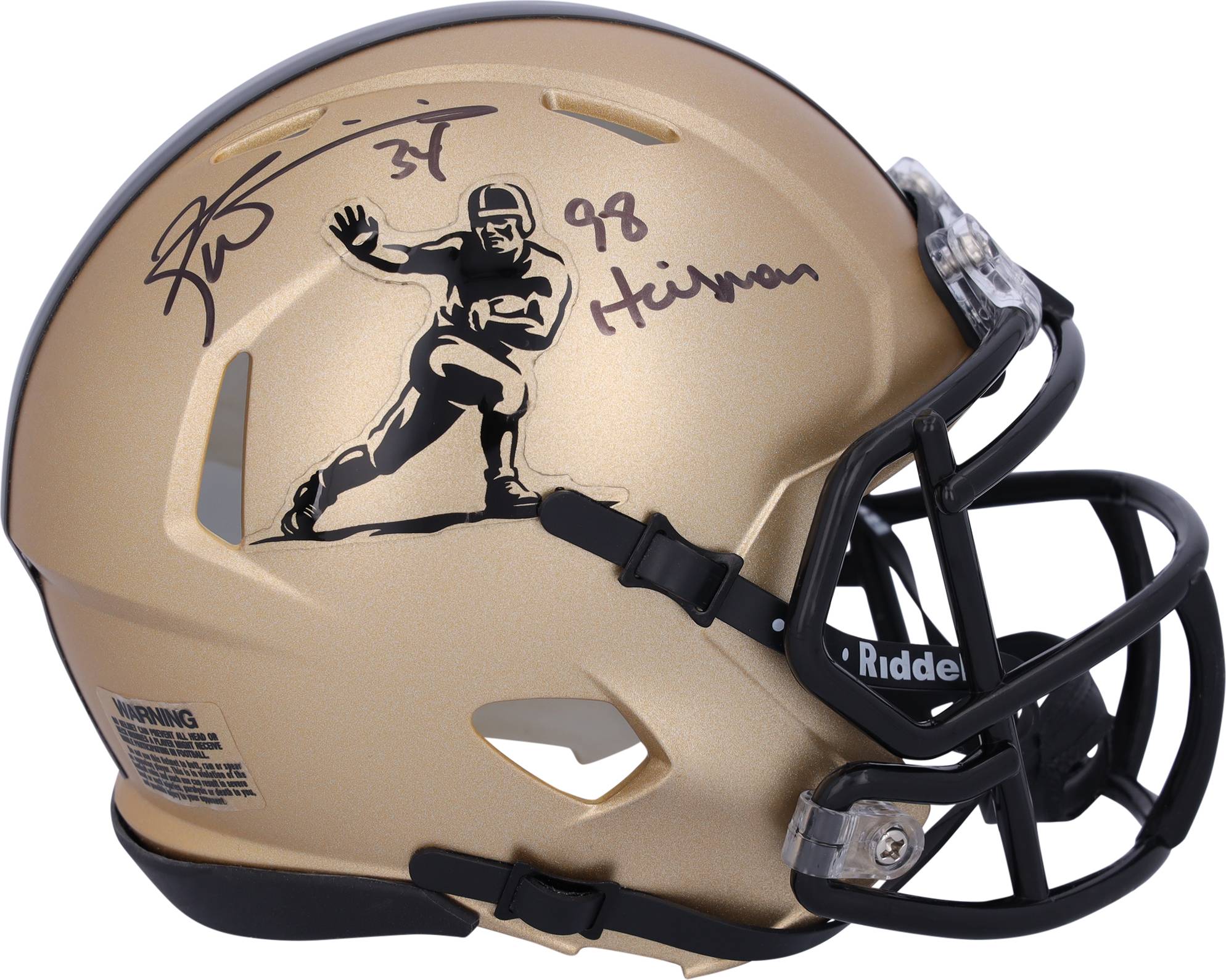 Fanatics Authentic Ricky Williams Texas Longhorns Autographed Riddell Gold Heisman Speed Mini Helmet