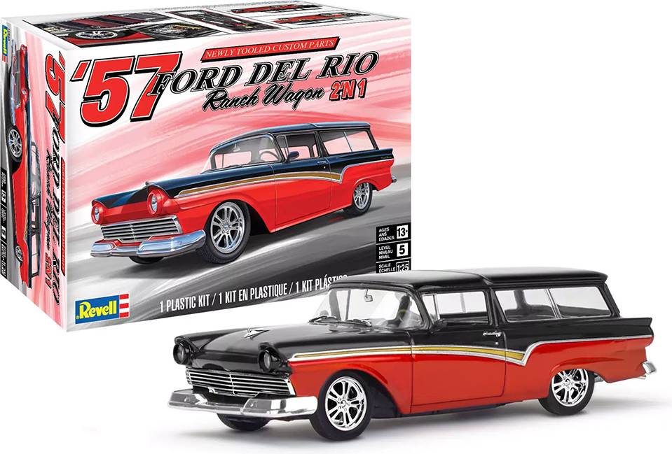 Level 5 Model Kit 1957 Ford Del Rio Ranch Wagon 2-in-1 Kit 1/25 Scale Model