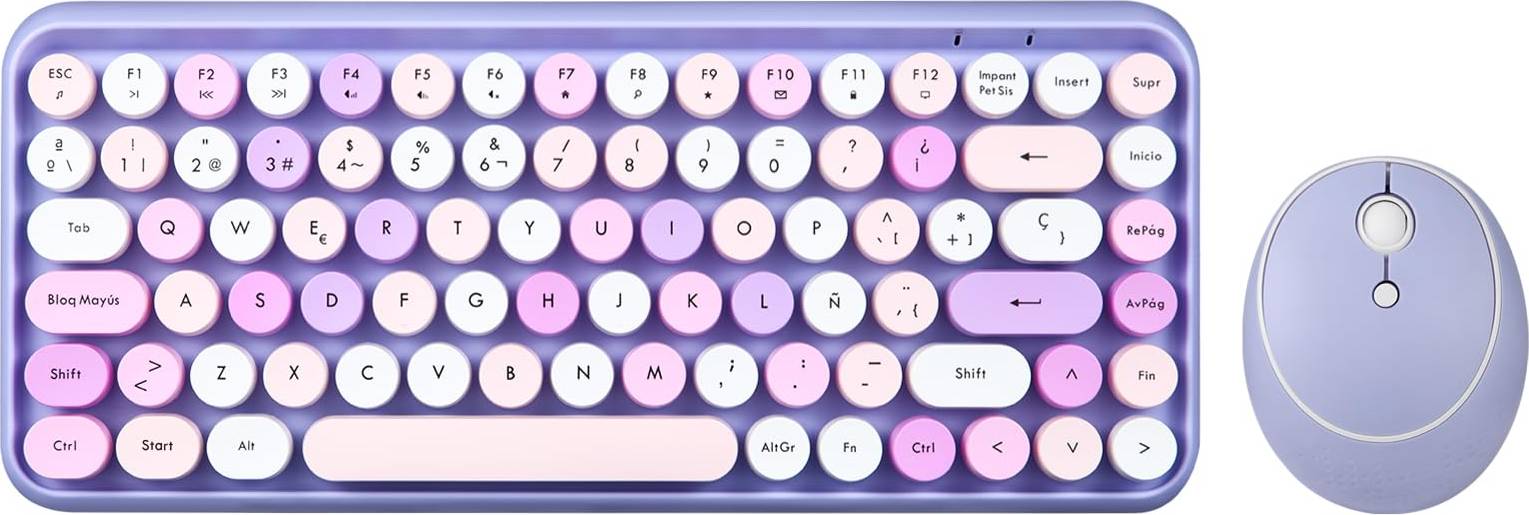 Periduo-713PP ES Set Ratón Mini Teclado Inalámbrico
