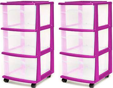 3 drawer plastic storage HOMZ Plastic Medium Container 2 Pack Storage Box