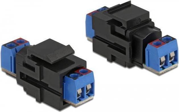 DeLock Modular Indlæg 2-Pin Terminalblok Sort