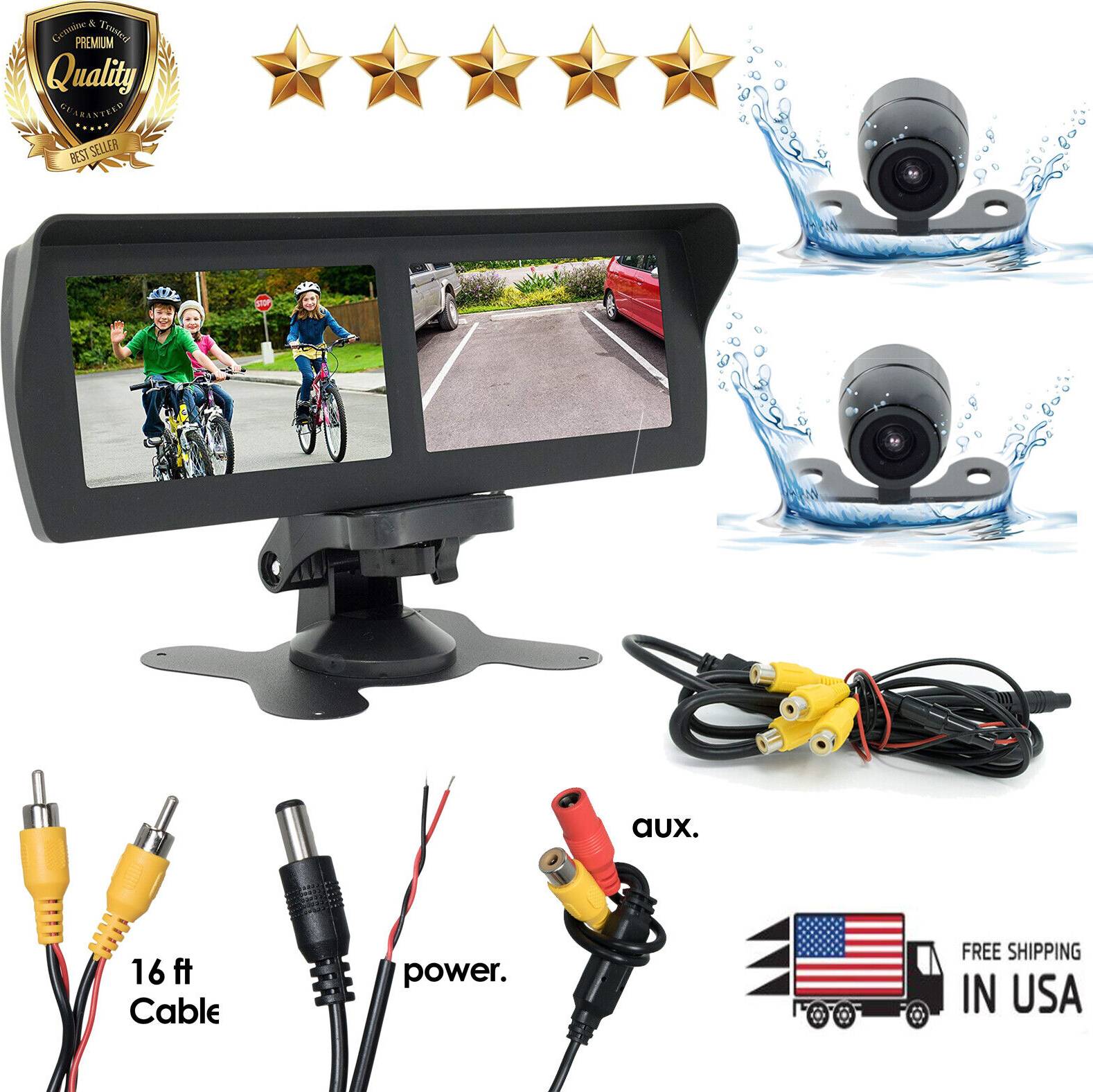 Security cameras Audiotek 4.3" Double Screens Vehicle Security System