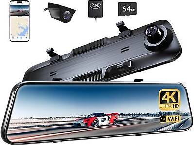 Car camera Pelsee P12 Plus 4K Wifi Rear View Mirror Camera