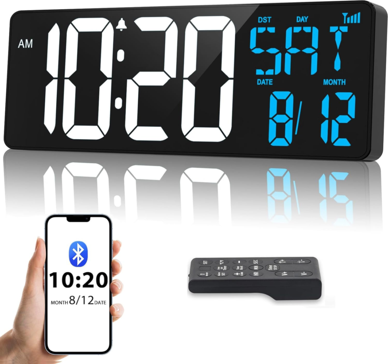 Large digital clock FRESHMINT 17 Inch Digital Large Display Wall Clock