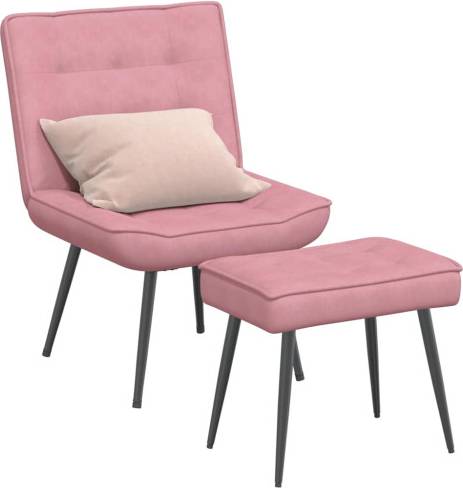 vidaXL Rosa Sammet Fåtölj