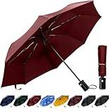 TechRise Compact Strong Windproof Automatic Umbrella - Red