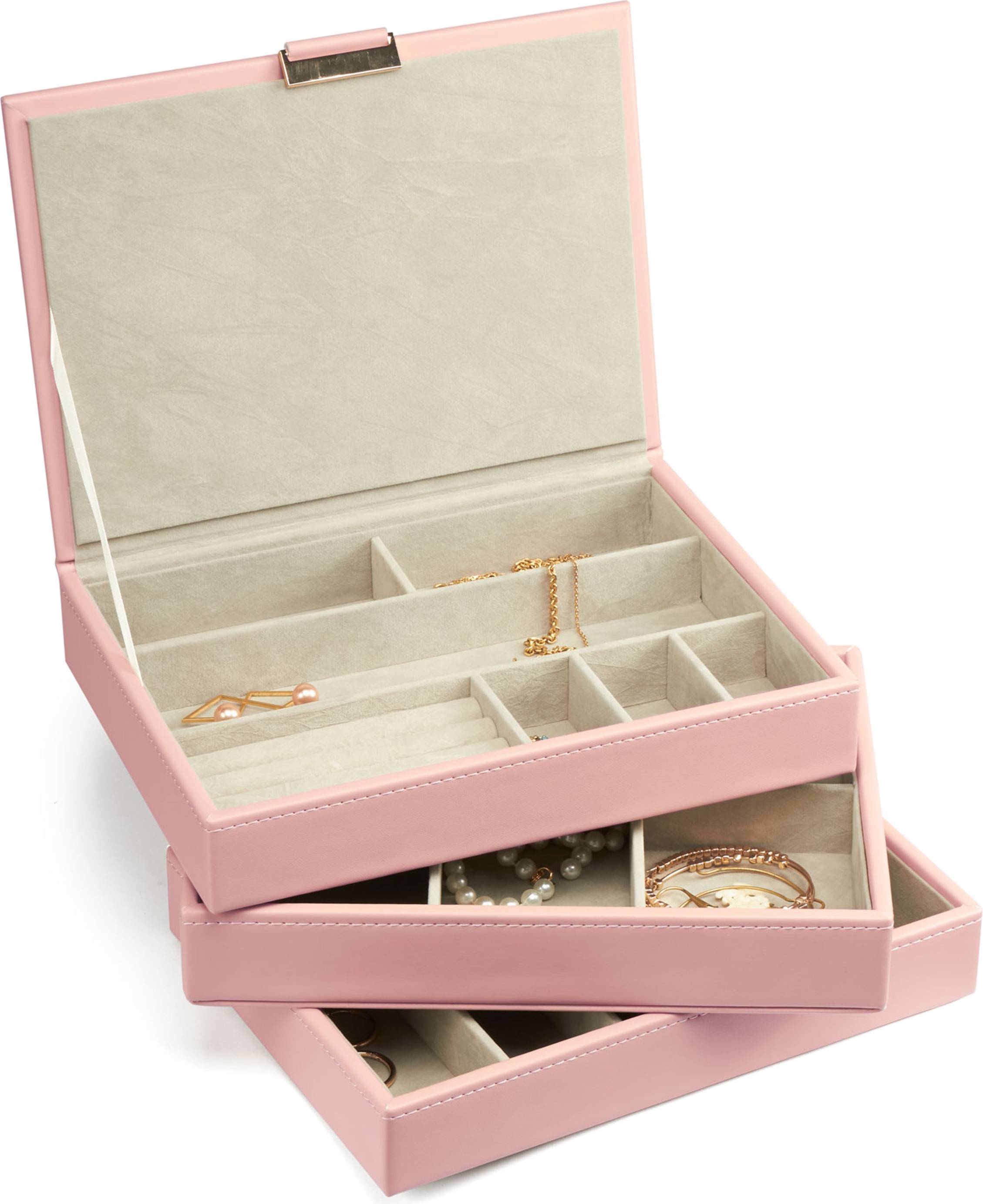 Gillian Jones Multilayer Jewelry Box - Cream/Rosa