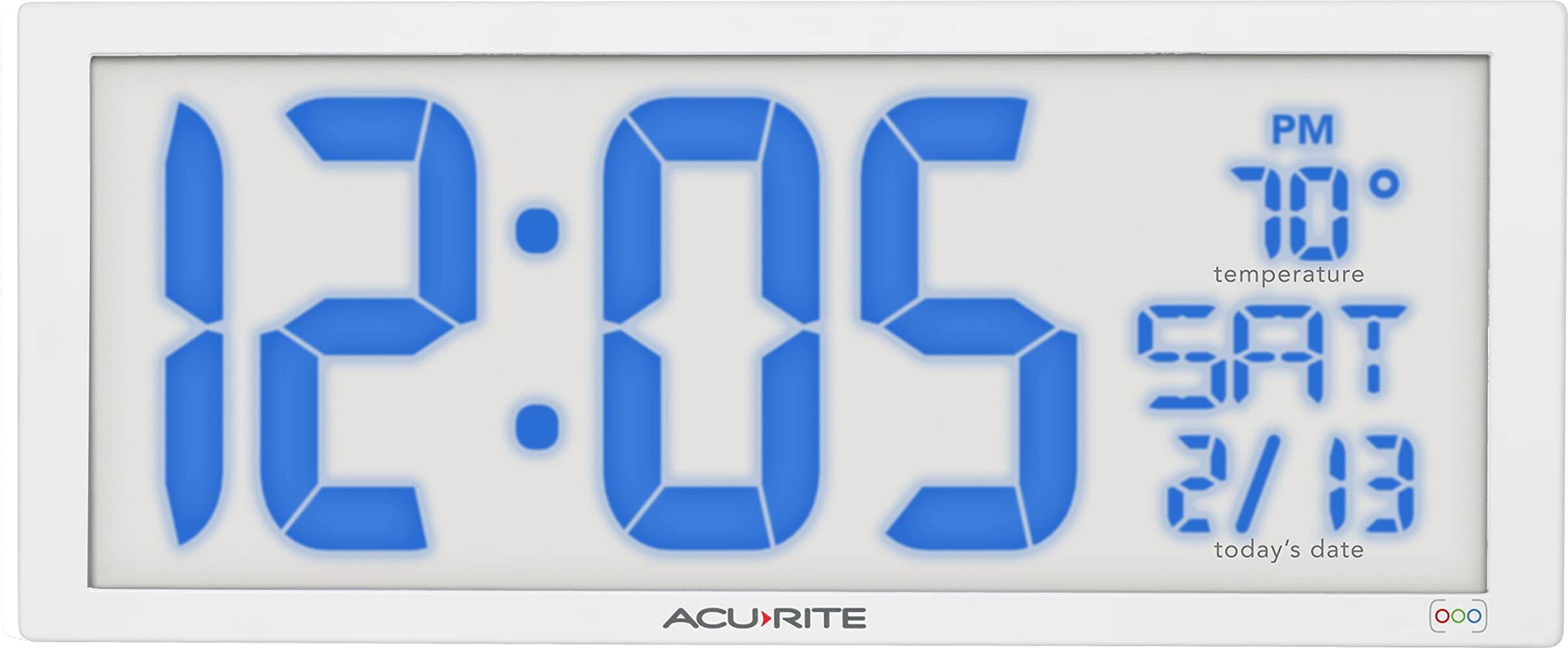 Large digital clock AcuRite Large 14.5 Inch Multicolor Digital LED Wall Clock