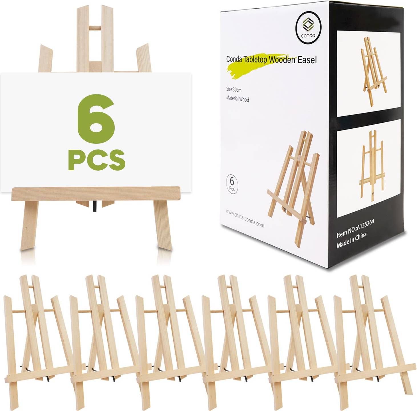 CONDA 6 Pack 11.8 Inch Tabletop Easel Set