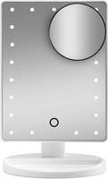 Makeup Mirror with LED Light Touch Function - White
