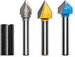 Router bit set Genmitsu Router Bit Set 1/4" Shank V Groove 3 pcs