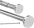 No drill extendable curtain pole Extendable Shower Curtain Rod 47-82 Inch