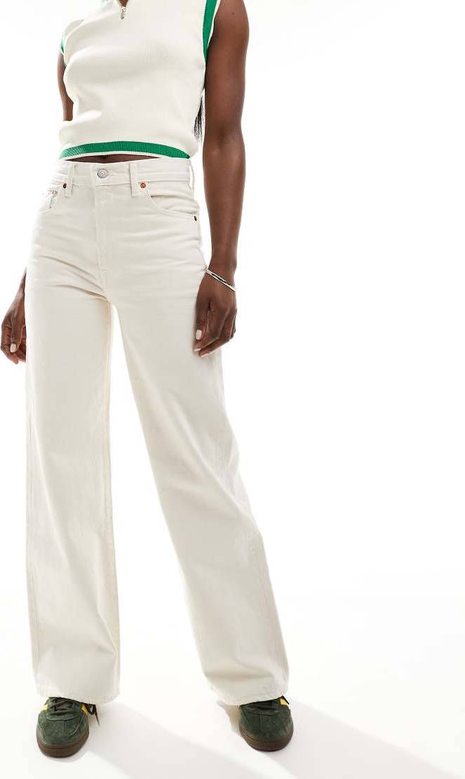 Levi's Ribcage High Rise Wide Leg Jeans - White