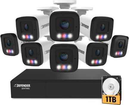Poe security camera system Defender Defender Sentinel 4K Wired PoE Security Camera System