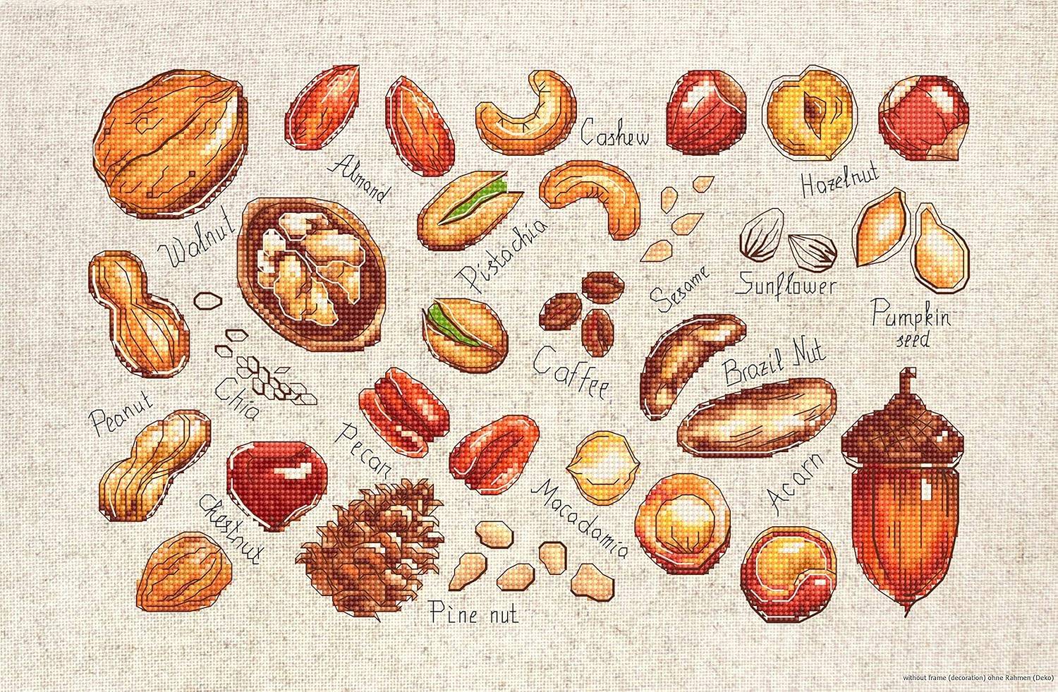 Counted cross stitch kits LUCAS Nuts & Seeds Counted Cross Stitch Kit