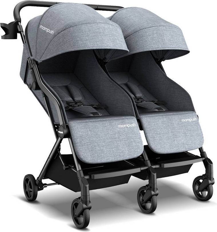 Double baby stroller Mompush Lithe Double Stroller Gray
