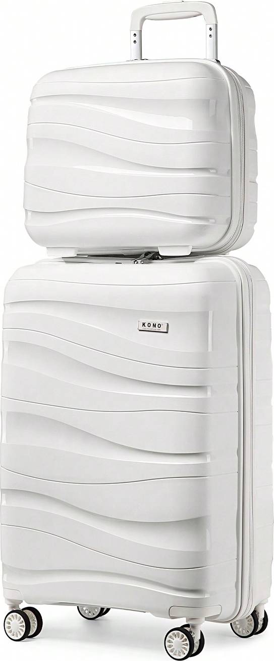 Kono Lightweight Polypropylene Hard Shell Suitcase Set