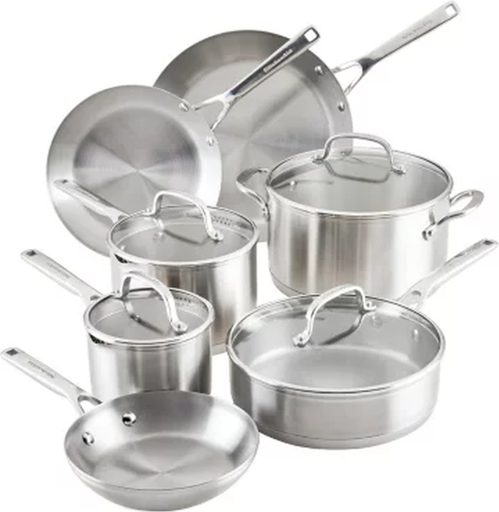 KitchenAid UV-Protected Double Layer Sliding Window Rounded Corners Cookware Set with lid