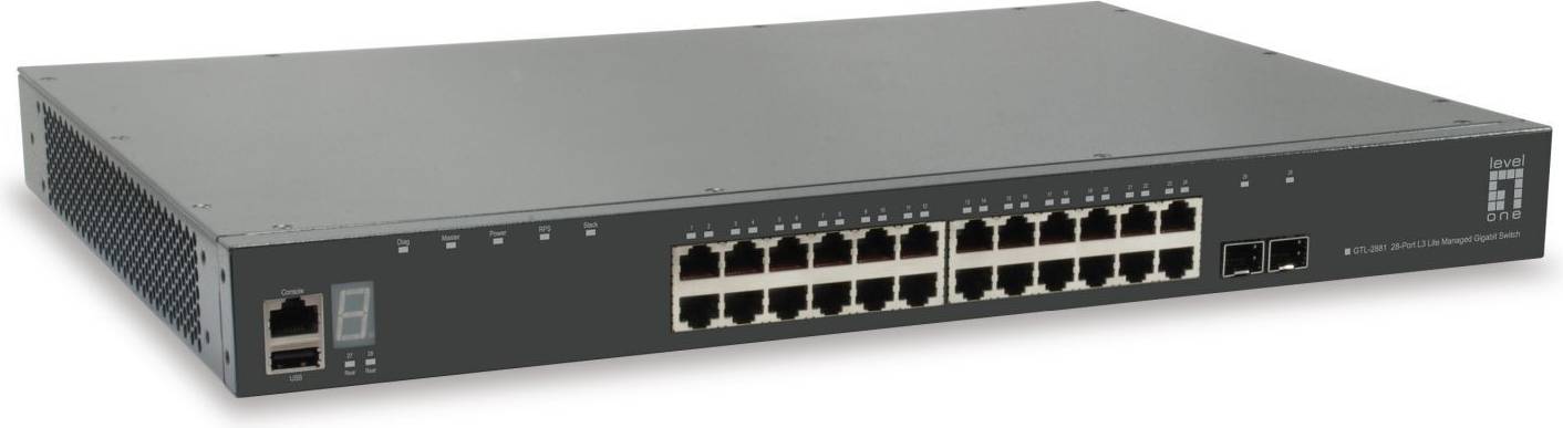 10g managed switch LevelOne LevelOne GTL-2881 Managed Switch 2 SFP+
