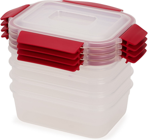 Joseph Joseph Nest Lock 8-Piece Rectangular Food Storage Container Set - Red Food Container