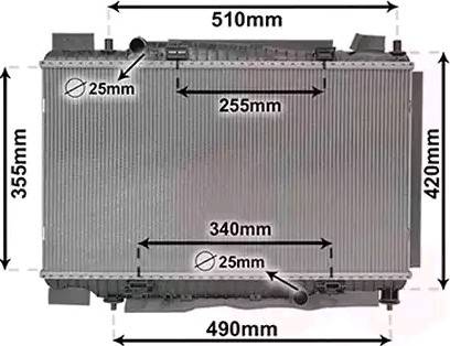 Van Wezel Engine Cooling Radiator 18012704
