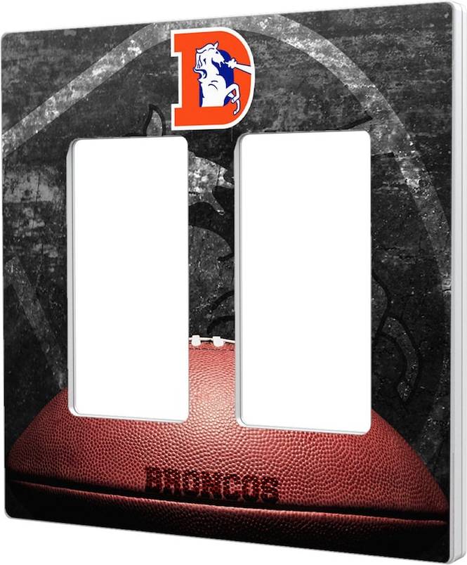 Denver Broncos Legendary Design Double Rocker Lightswitch Plate