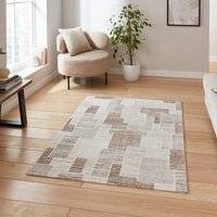 Think Rugs Metallic Effect Yarn Rug Beige Grey