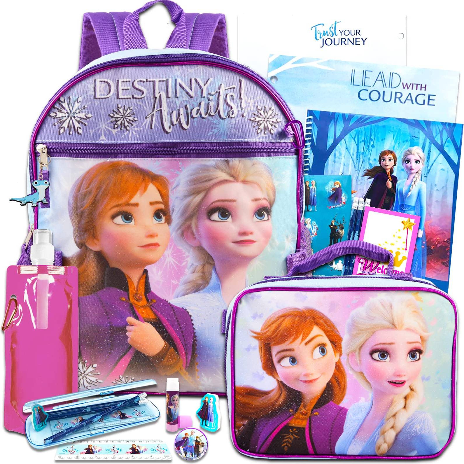 Fast Forward Disney Frozen Backpack with Lunch Box Set - Bundle