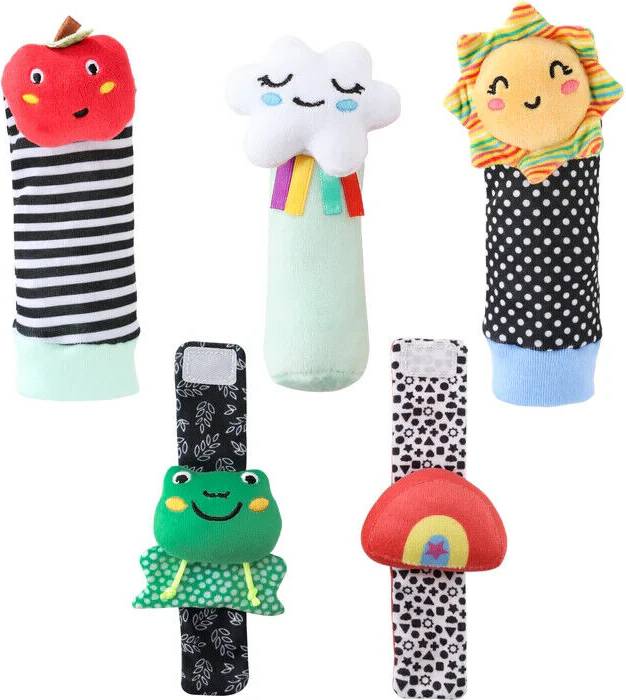 The Peanutshell Montessori Baby Rattle Socks Set 5 Piece
