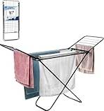 Indoor clothes airer CUQOO Foldable Airer Compact Clothes Drying Rack - Black
