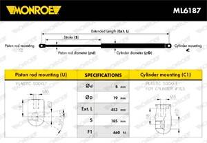 Monroe Gas Spring Boot Cargo Area ML6187