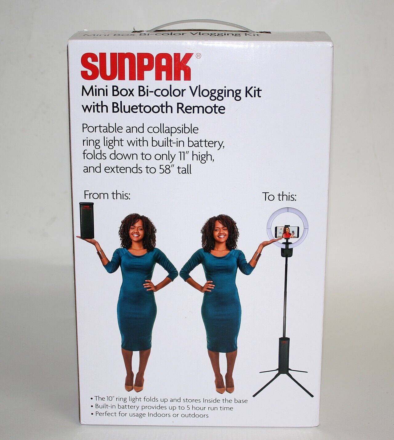Photography light box Sunpak Mini Box Self-Storing Vlogging Ring Light Kit