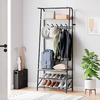 Shoe and coat storage IDEALHOUSE Coat Bench With 5 Hooks Shoe Rack