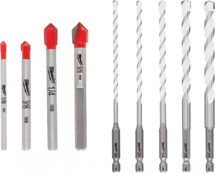 Milwaukee drill bit set Milwaukee Carbide Glass Tile Bit Set 9-Pack