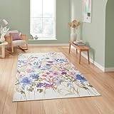Country Floral Rug Purple