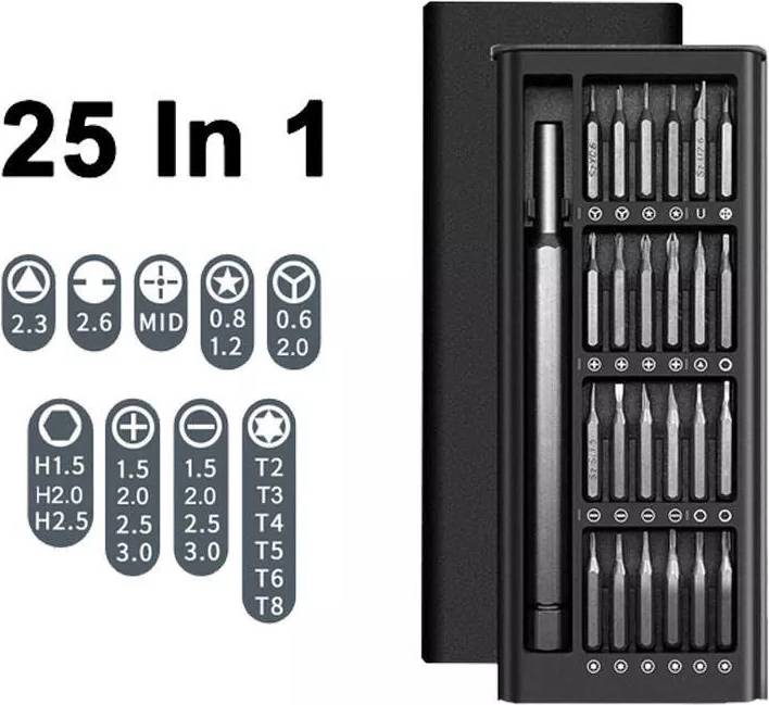 INF Multifunctional Screwdriver Set 25 Pieces Grey Tool Kit