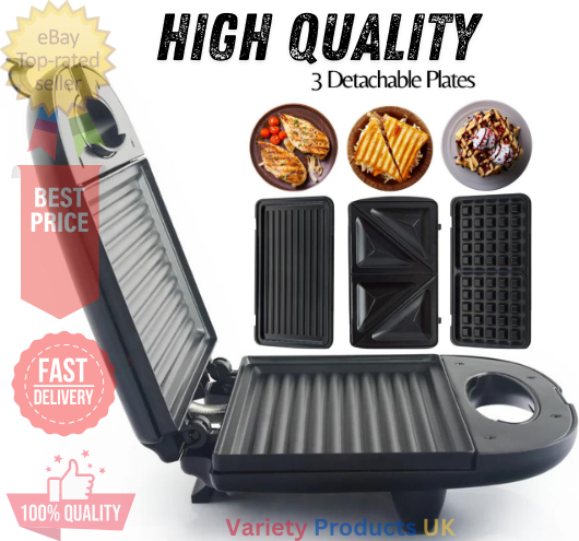 Sandwich Toaster Maker 3 Removeable Plate