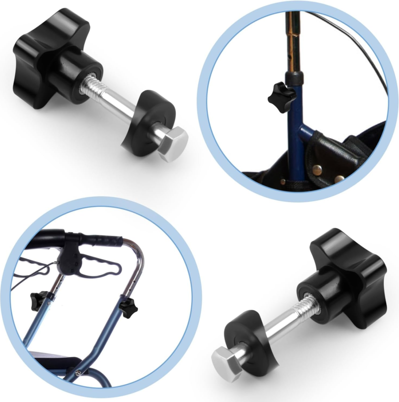 Rollator Peutier 2 sets rollator walker knobs, comfortable arm adjustment knobs drive rollator. Black Medium