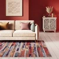 Washable Vibrant Abstract Rug 80cm x 150cm Multicolour