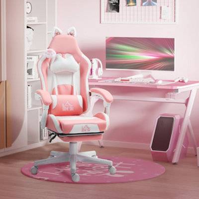 Homcom Gaming Chair With Footrest