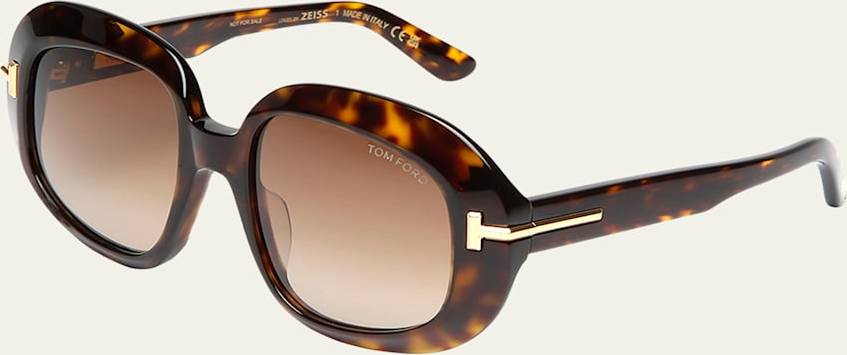 Tom Ford Icon Runde Solbriller Brun