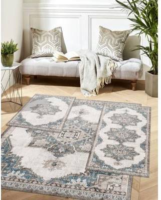 BrylaneHome Paris Washable Rug Set 3 Pcs Grey Multi