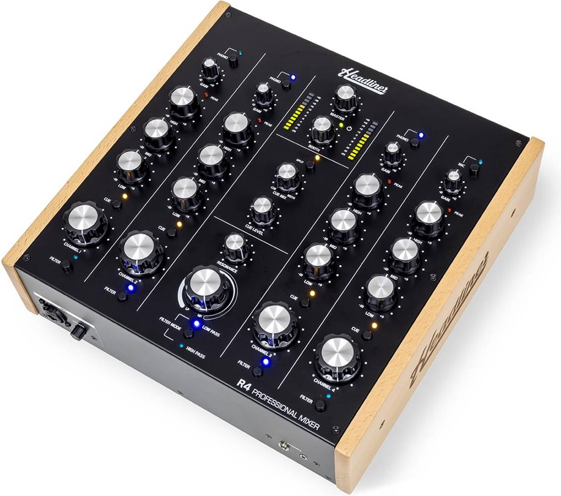 Headliner R4 4-Channel Analog Rotary DJ Mixer with Built-In Filter