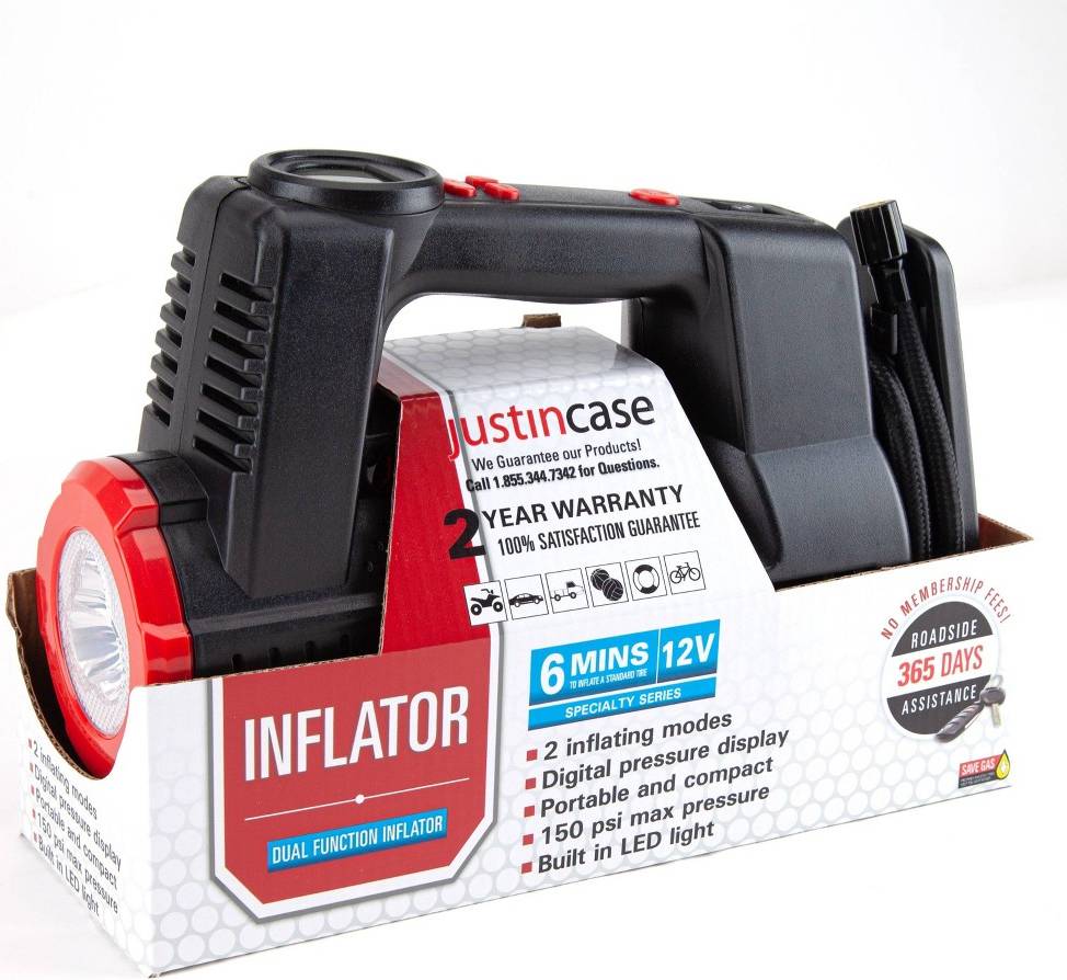 Tire inflator Justin Case Dual Function Tire Inflator