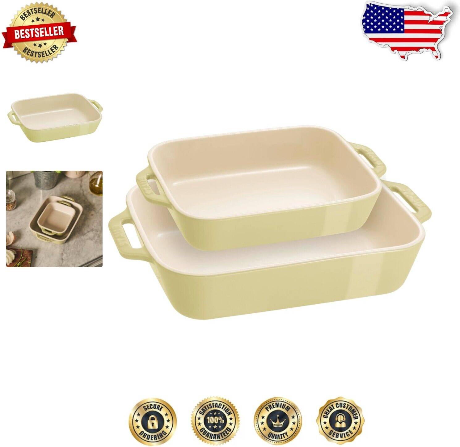 Staub Ceramic Rectangular Baking Dish 2-Piece Set