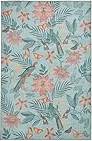 Think Rugs Amaya Tropical Birds Rug Green Green